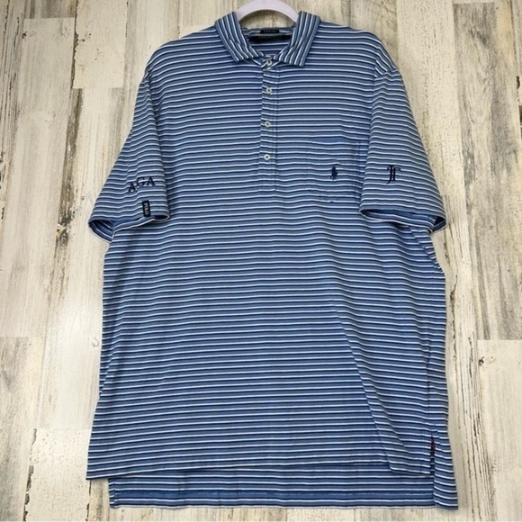 Ralph Lauren Polo Golf Shirt Size XL Men’s Short Sleeves Stripes‎ Stretch Lisle - Picture 1 of 14